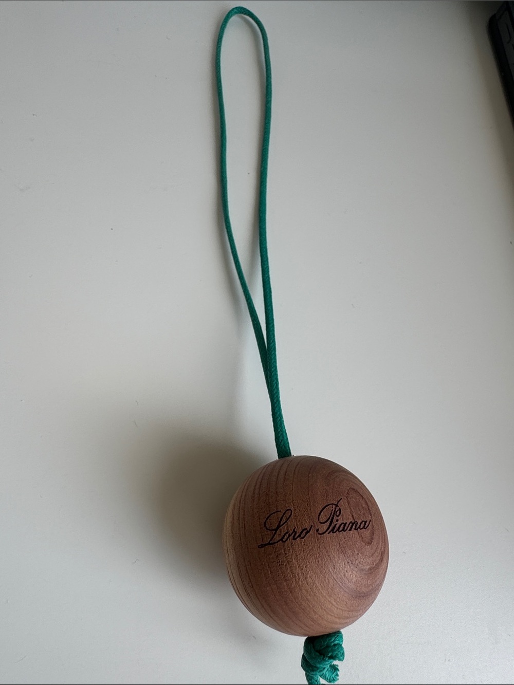Loro Piana Green Cord with Wooden Ball Accent